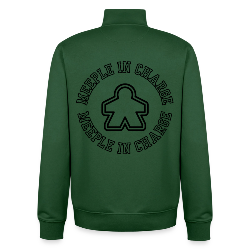 Meeple in Charge, unisex Sweatshirt-Jacke aus Bio-Baumwollgemisch - bottle green