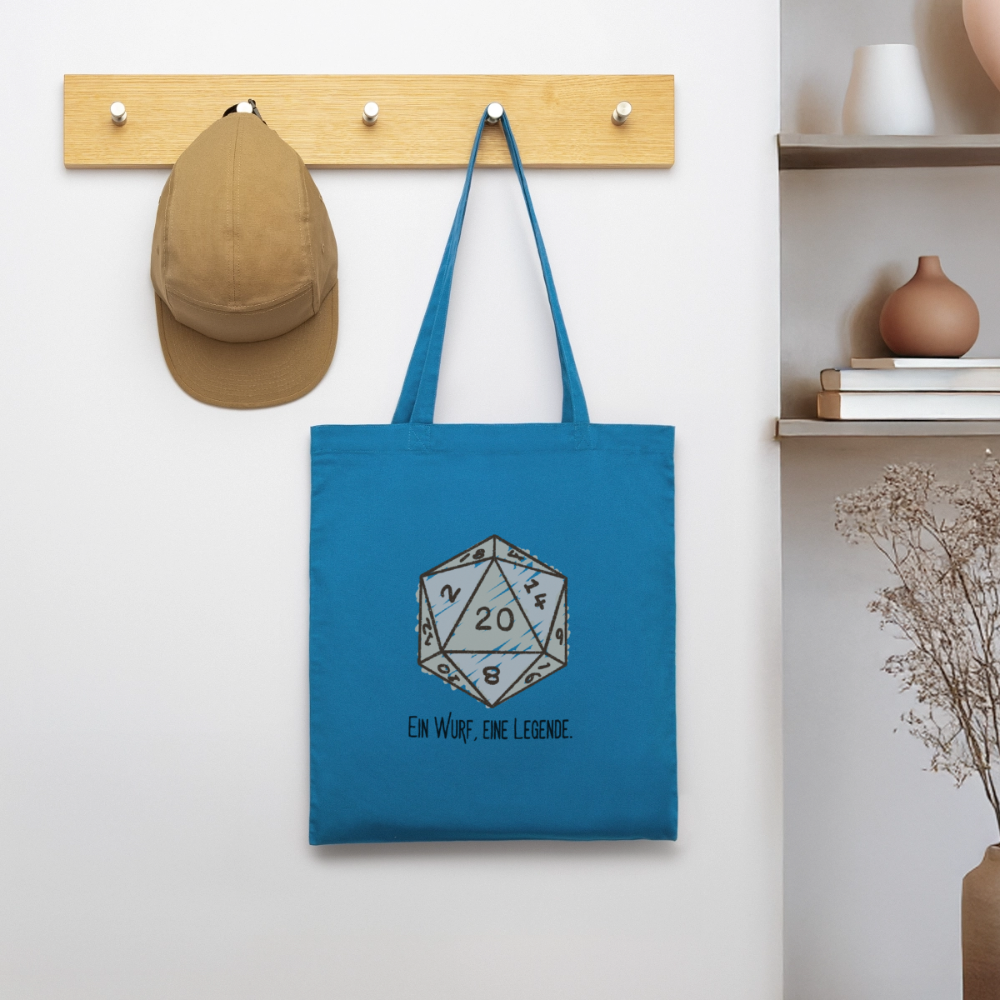 D20-Legende, Stoffbeutel aus Bio-Baumwolle - royal blue