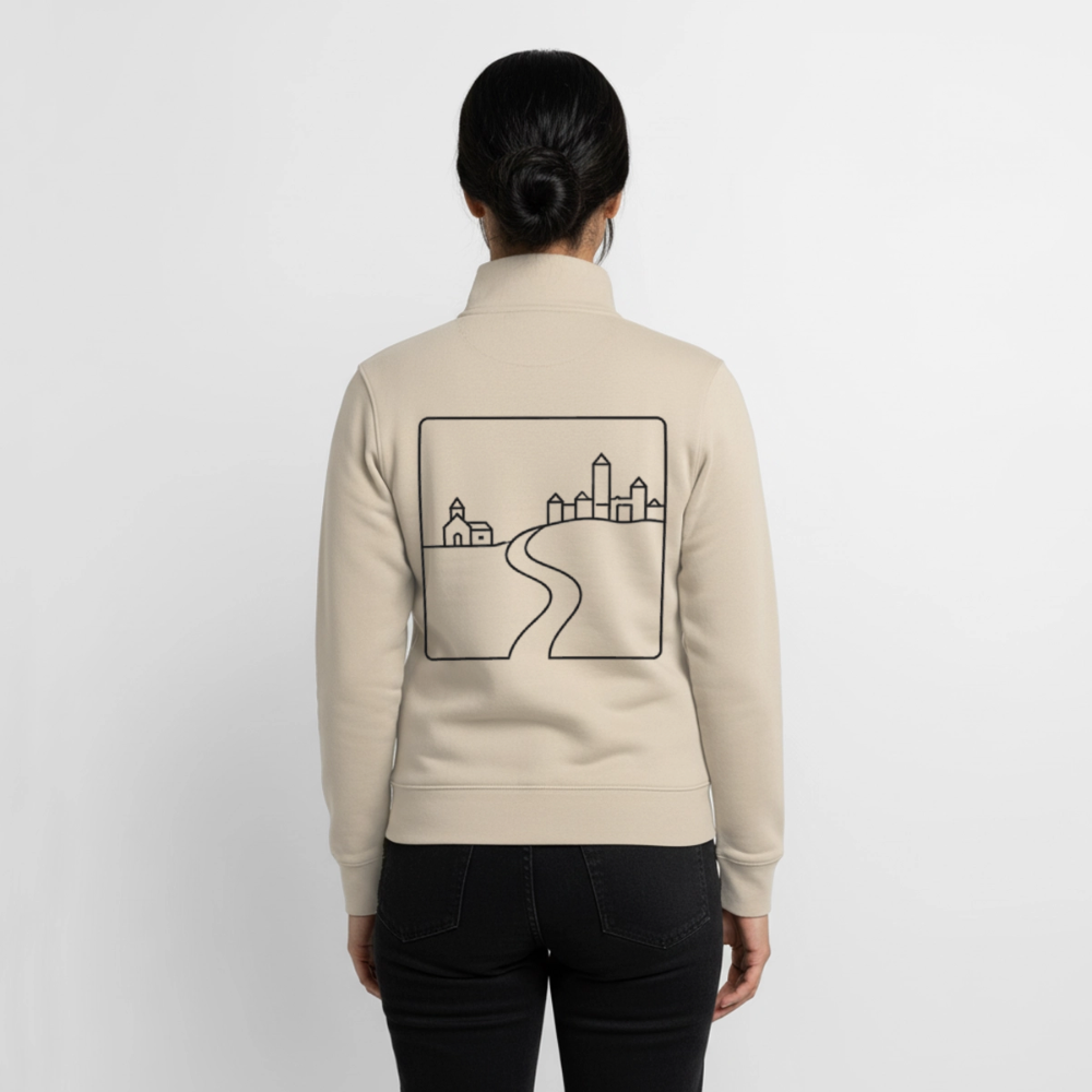Place & Connect, unisex Sweatshirt-Jacke aus Bio-Baumwollgemisch - desert dust