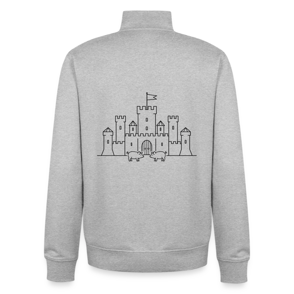 Quiet Strategy, unisex Sweatshirt-Jacke aus Bio-Baumwollgemisch - heather grey