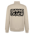 "GAME OVER"-Retro, unisex Sweatshirt-Jacke aus Bio-Baumwollgemisch - desert dust