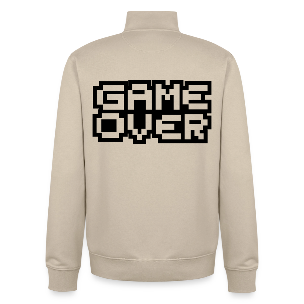 "GAME OVER"-Retro, unisex Sweatshirt-Jacke aus Bio-Baumwollgemisch - desert dust
