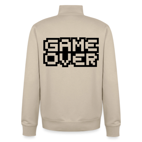 "GAME OVER"-Retro, unisex Sweatshirt-Jacke aus Bio-Baumwollgemisch - desert dust