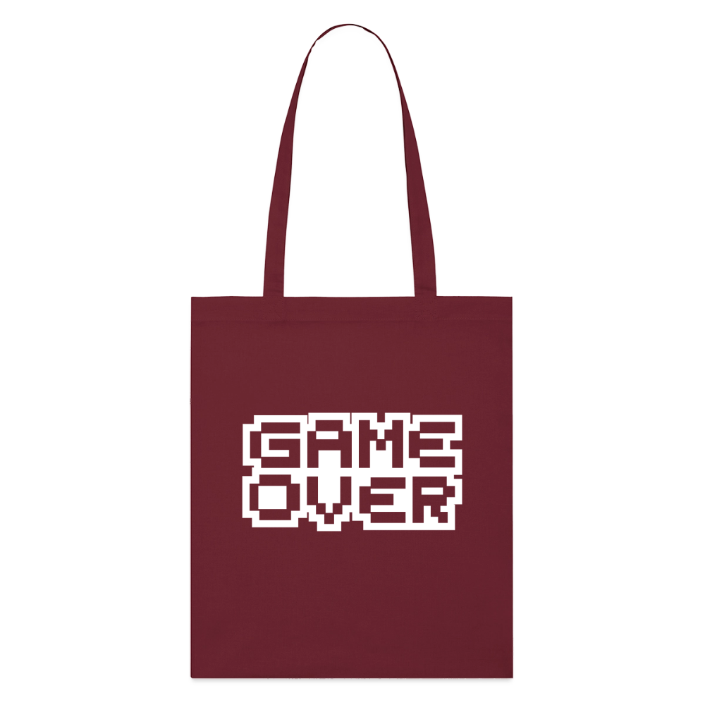 "GAME OVER"-Retro, Stoffbeutel aus Bio-Baumwolle - burgundy