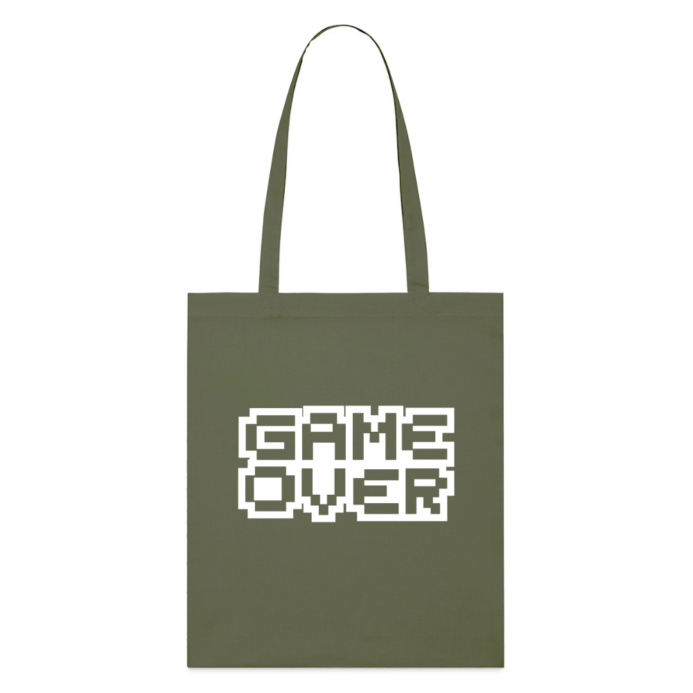 "GAME OVER"-Retro, Stoffbeutel aus Bio-Baumwolle - khaki