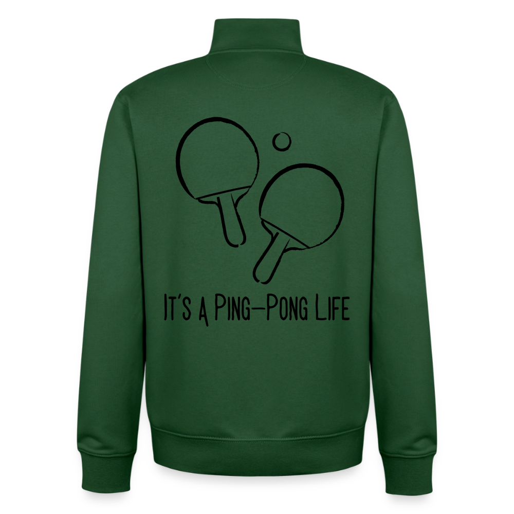 Ping-Pong Life, unisex Sweatshirt-Jacke aus Bio-Baumwollgemisch - bottle green