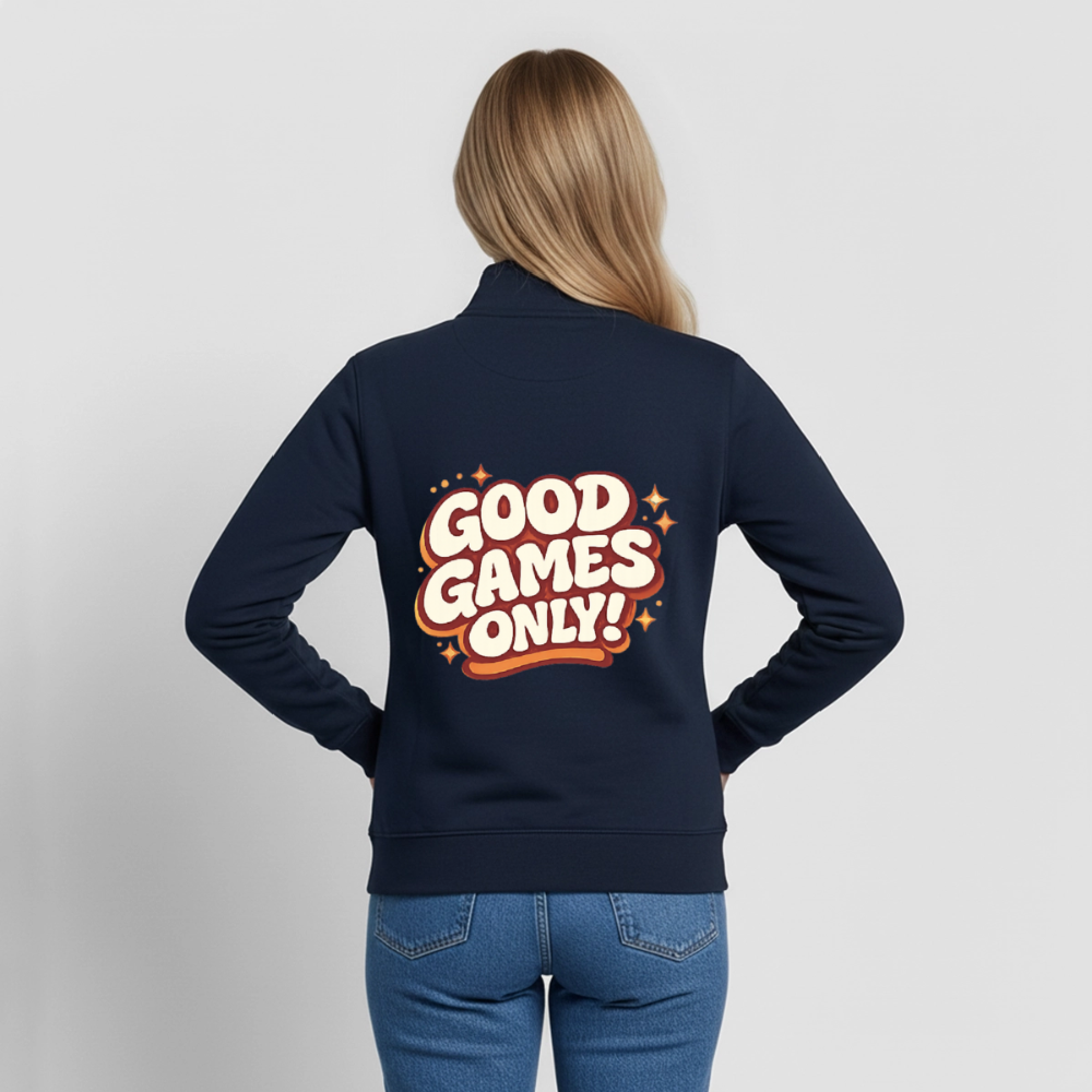 Good Games Only - unisex Sweatshirt-Jacke aus Bio-Baumwollgemisch - Navy