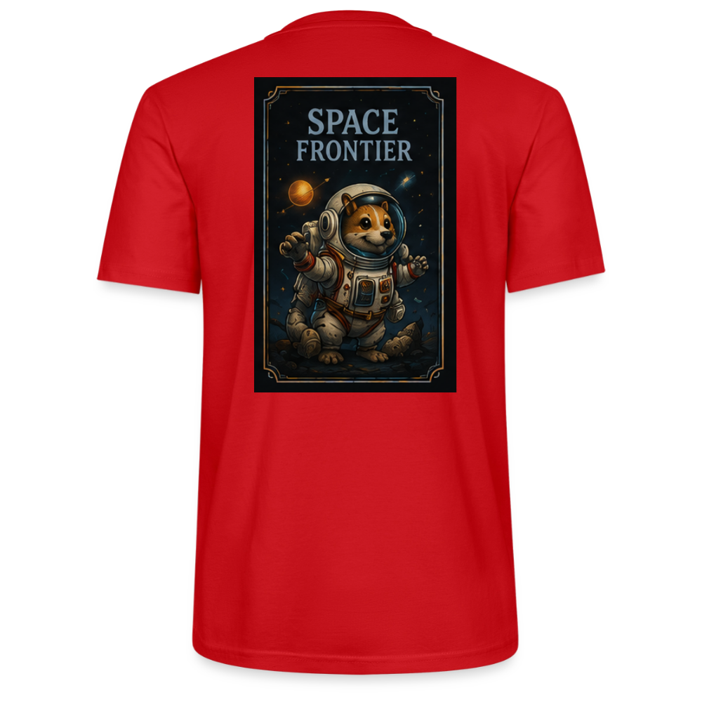 Space Frontier, unisex T-Shirt aus Bio-Baumwolle - Rot