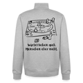 Würfel-Liebe , unisex Sweatshirt-Jacke aus Bio-Baumwollgemisch - heather grey
