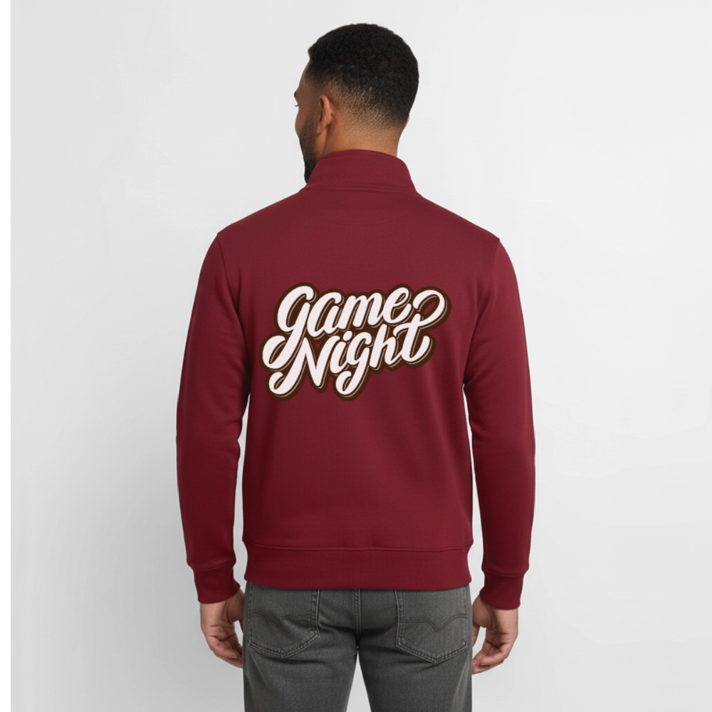 Game Night Classic, unisex Sweatshirt-Jacke aus Bio-Baumwollgemisch - burgundy