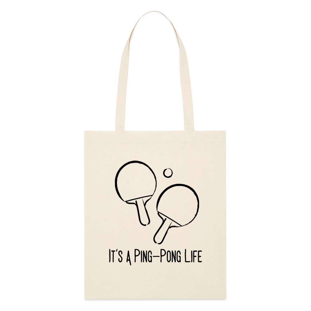 Ping-Pong Life, Stoffbeutel aus Bio-Baumwolle - soft Ecru
