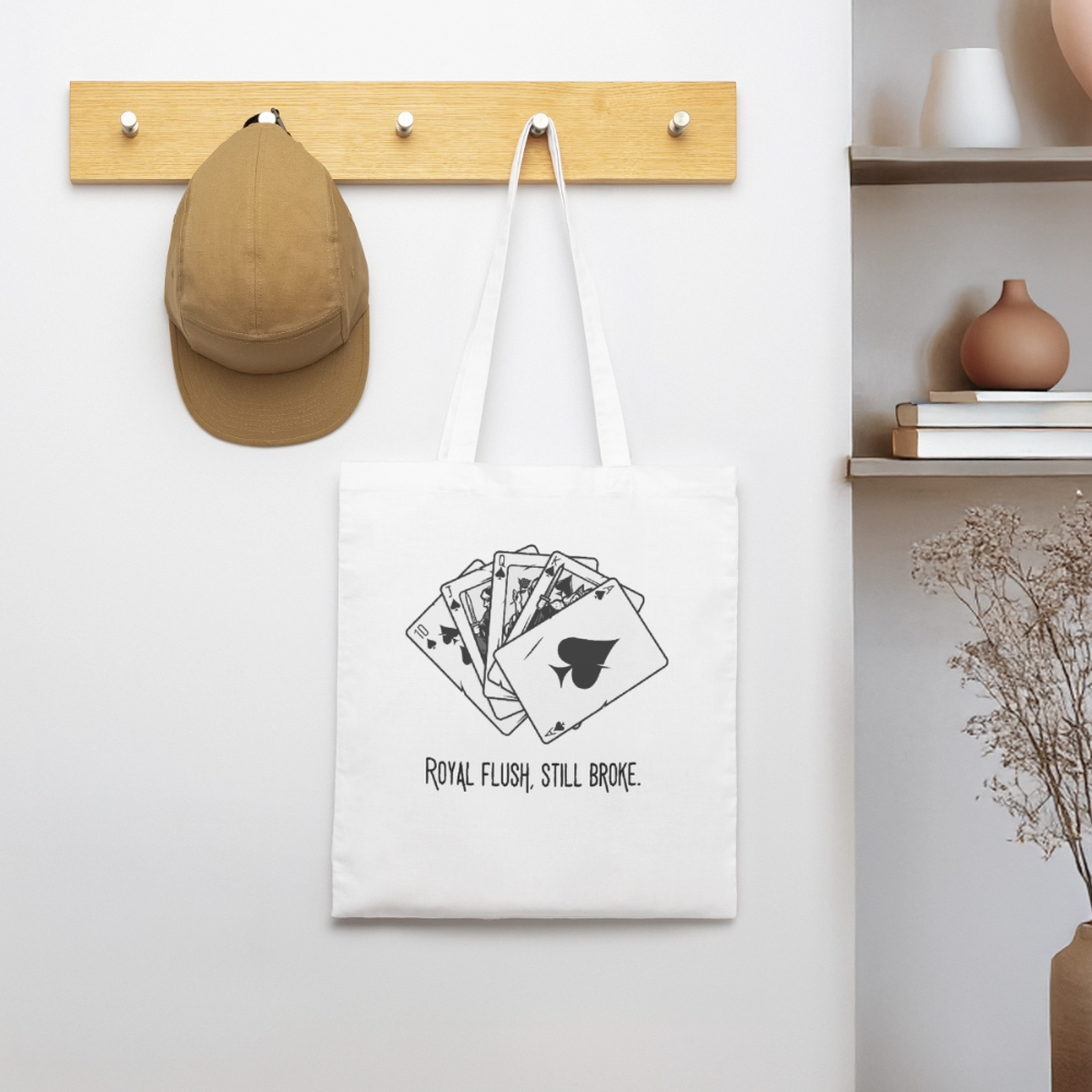 Royal Flush Broke,  Stoffbeutel aus Bio-Baumwolle - white
