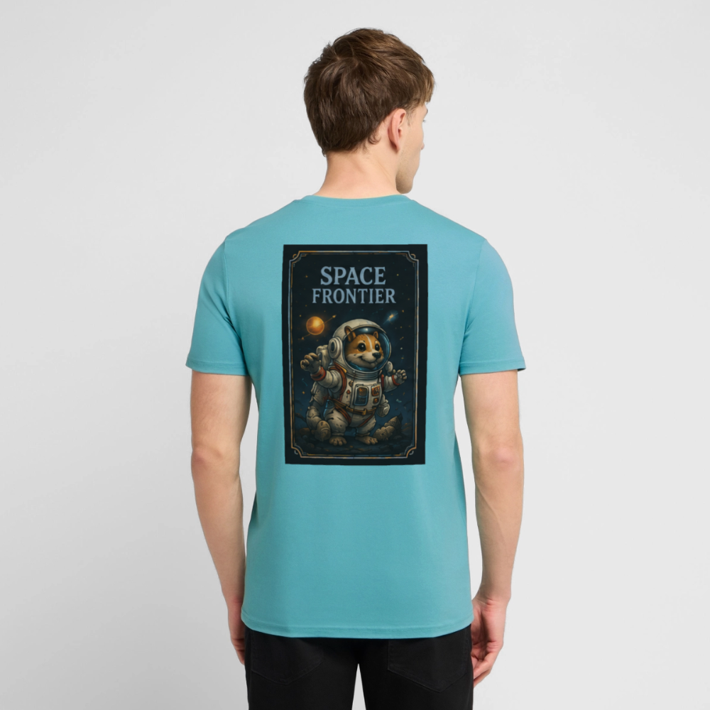Space Frontier, unisex T-Shirt aus Bio-Baumwolle - Pastelltürkis