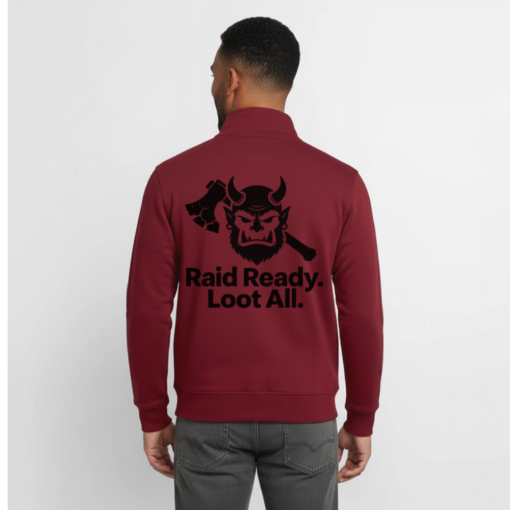 Loot Goblin Mode, unisex Sweatshirt-Jacke aus Bio-Baumwollgemisch - burgundy