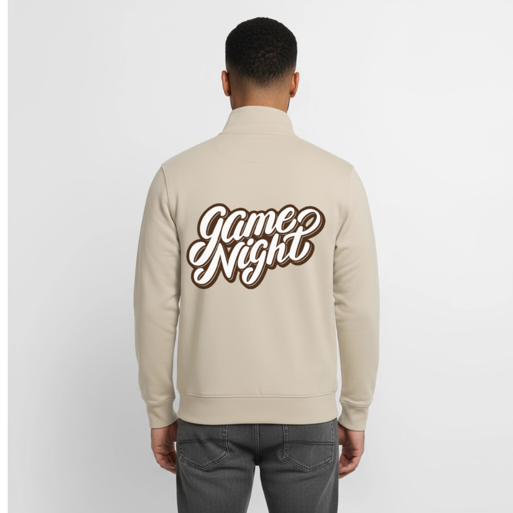 Game Night Classic, unisex Sweatshirt-Jacke aus Bio-Baumwollgemisch - desert dust