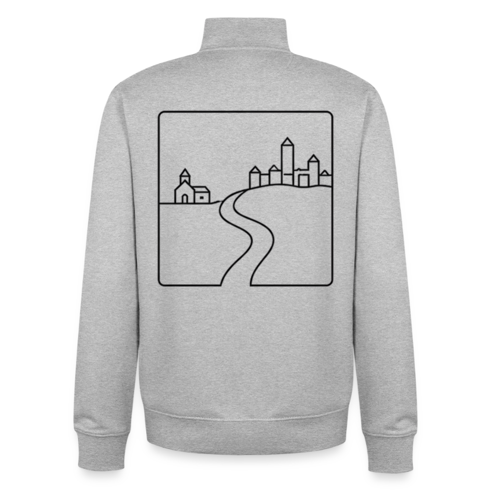 Place & Connect, unisex Sweatshirt-Jacke aus Bio-Baumwollgemisch - heather grey