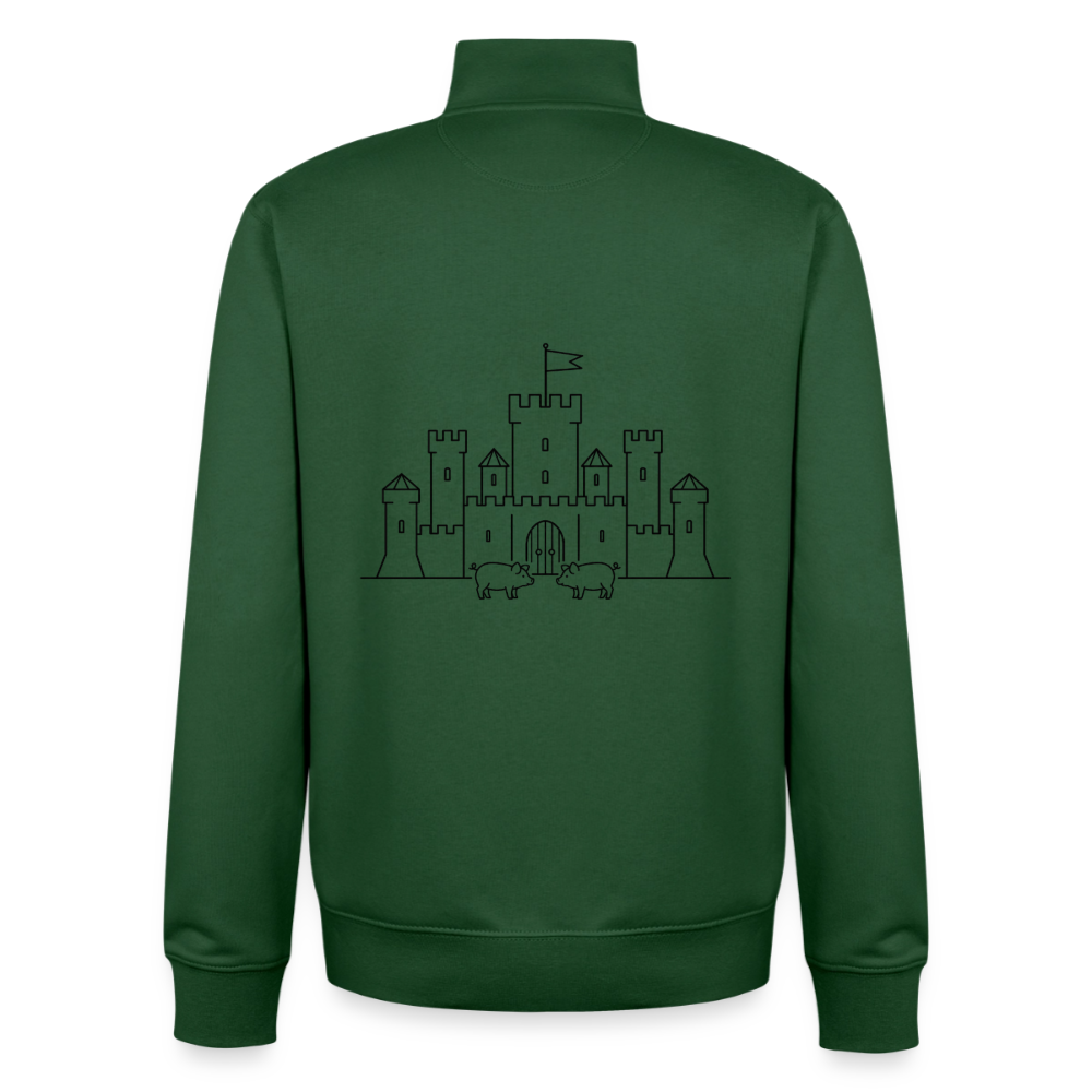 Quiet Strategy, unisex Sweatshirt-Jacke aus Bio-Baumwollgemisch - bottle green