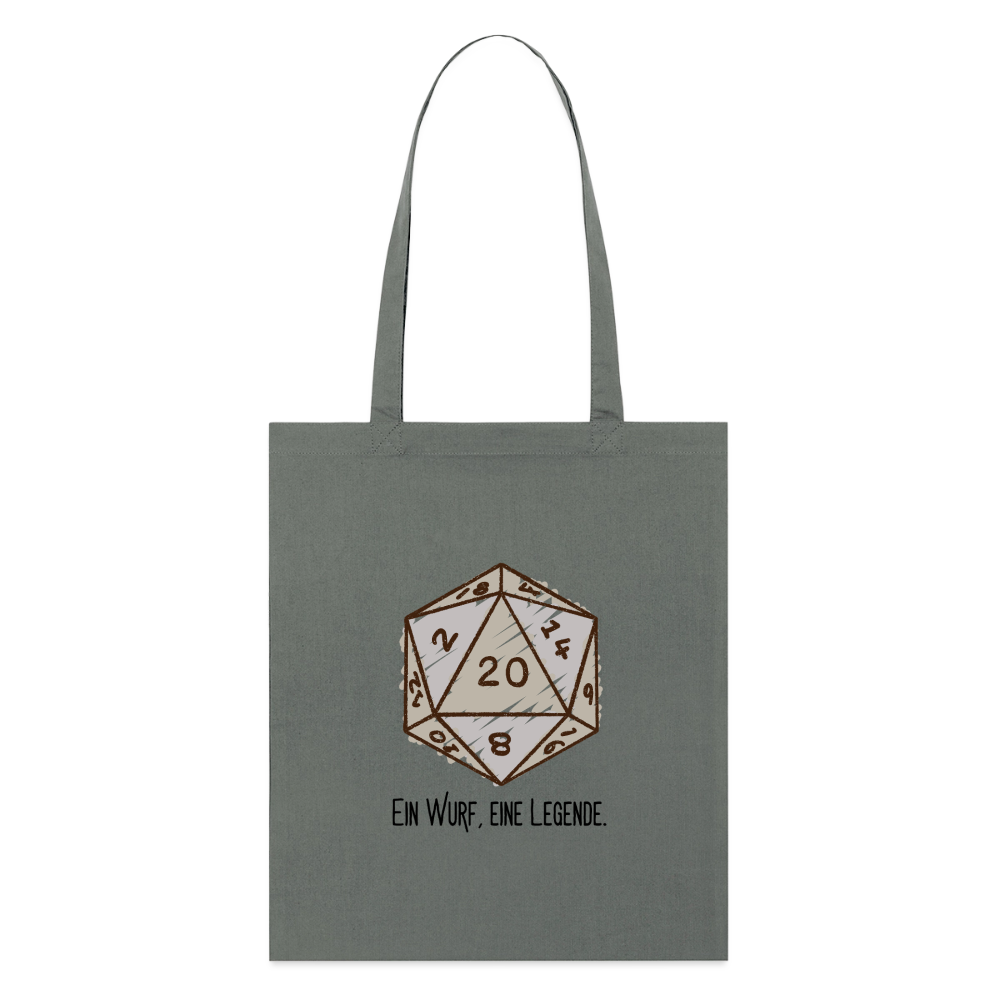 D20-Legende, Stoffbeutel aus Bio-Baumwolle - anthracite