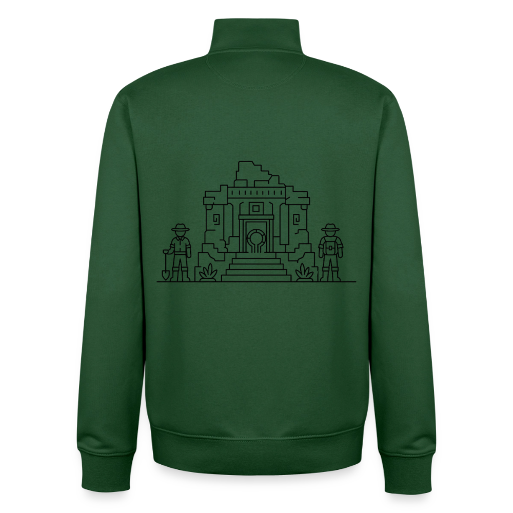 Hidden Ruins, unisex Sweatshirt-Jacke aus Bio-Baumwollgemisch - bottle green