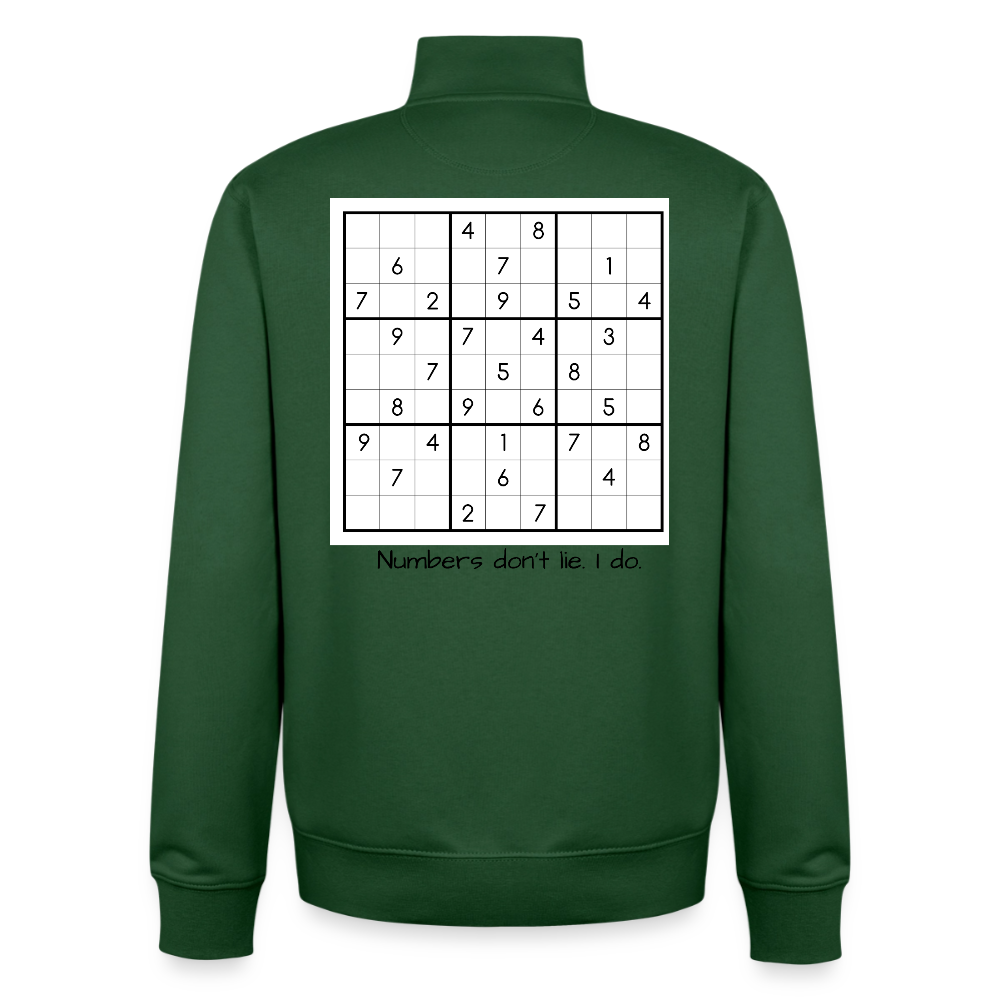 Sudoku Liar, unisex Sweatshirt-Jacke aus Bio-Baumwollgemisch - bottle green