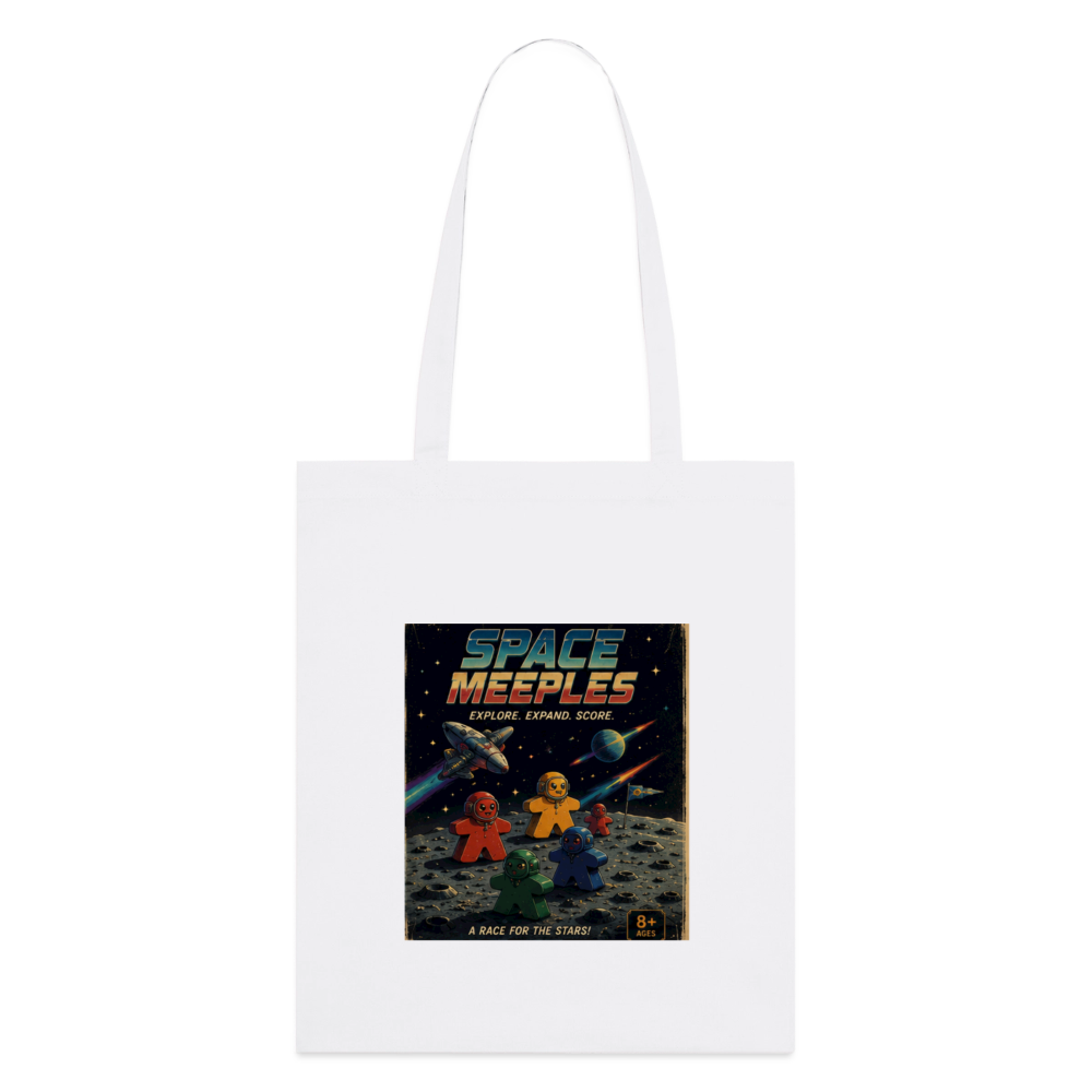 Space Meeples, Stoffbeutel aus Bio-Baumwolle - Weiß
