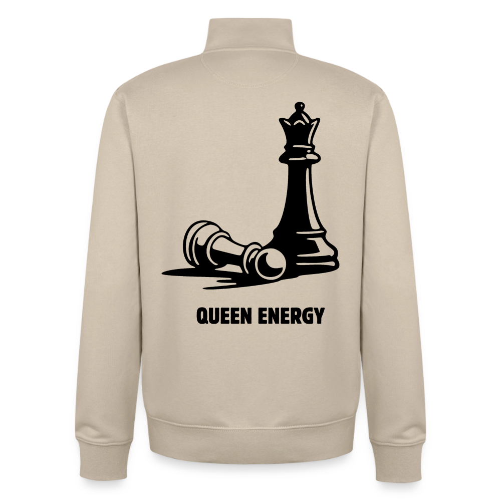 Ein Zug. Eine klare Sache. Unisex Sweatshirt-Jacke aus Bio-Baumwollgemisch - desert dust