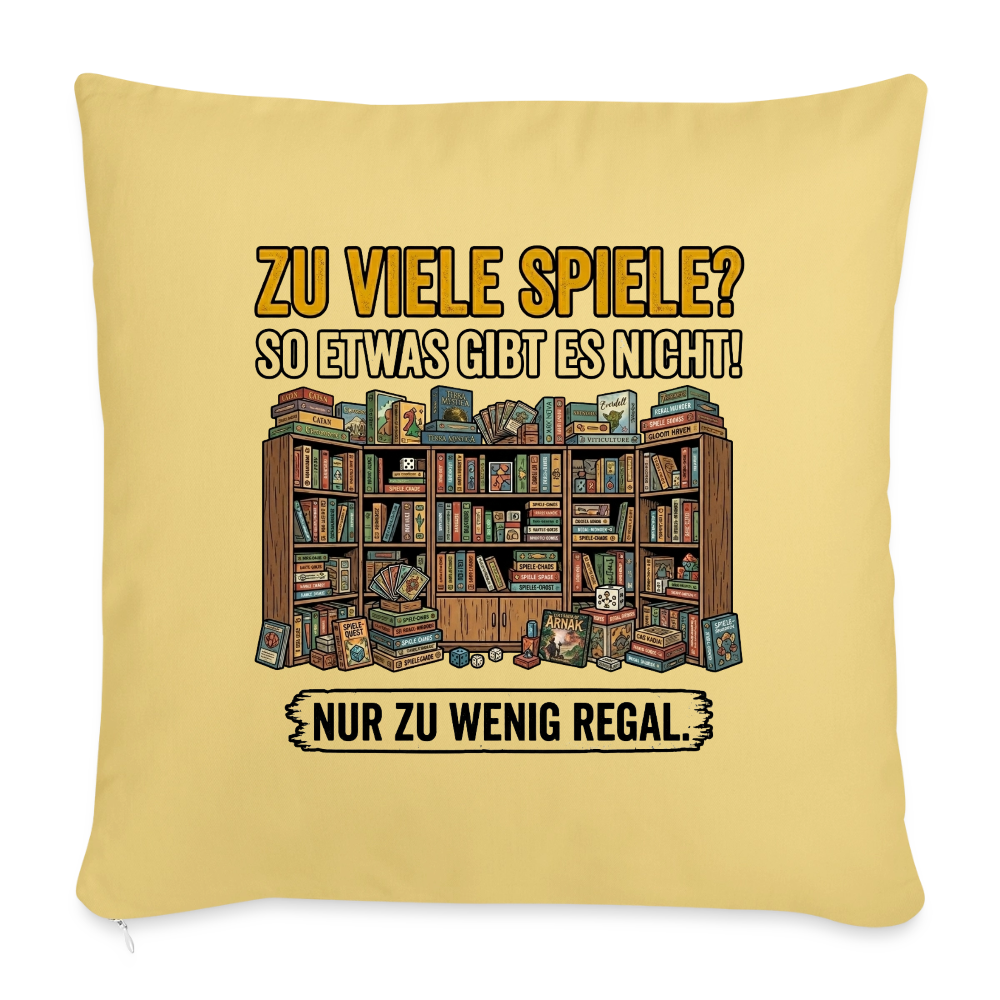 Zu viele Spiele? Zu wenig Regal.  - Sofakissen mit Füllung 44 x 44 cm - Hellgelb
