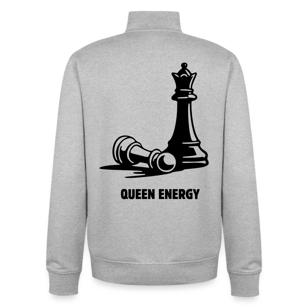 Ein Zug. Eine klare Sache. Unisex Sweatshirt-Jacke aus Bio-Baumwollgemisch - heather grey