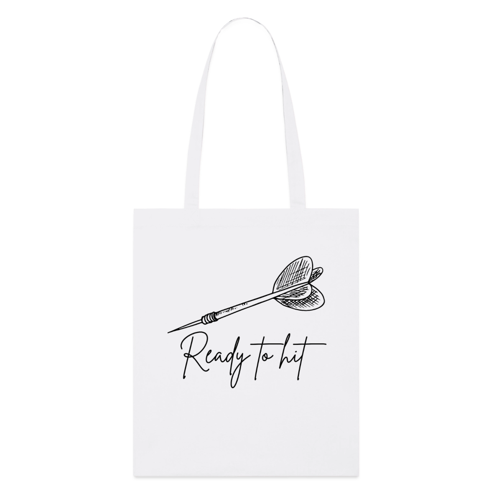 Dart Ready, Stoffbeutel aus Bio-Baumwolle - white