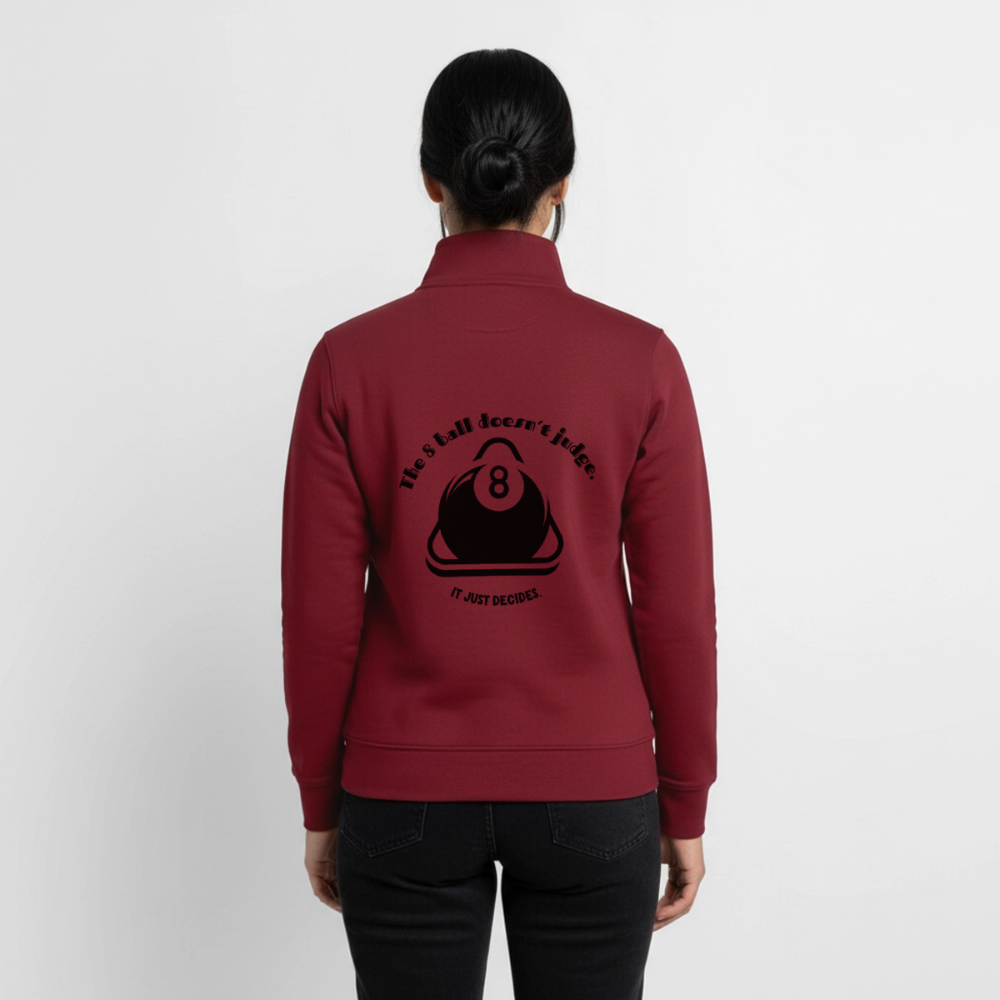 8-Ball Decides, unisex Sweatshirt-Jacke aus Bio-Baumwollgemisch - burgundy