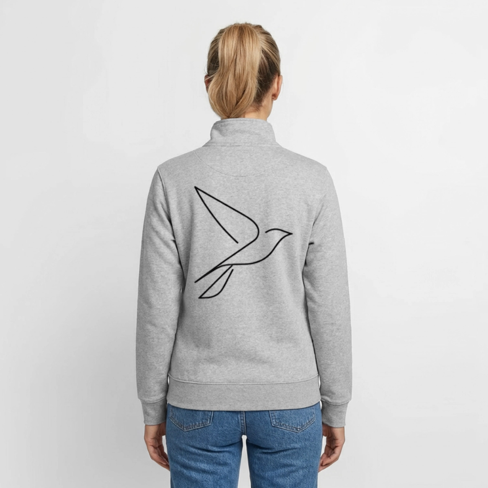 Take Flight, unisex Sweatshirt-Jacke aus Bio-Baumwollgemisch - heather grey