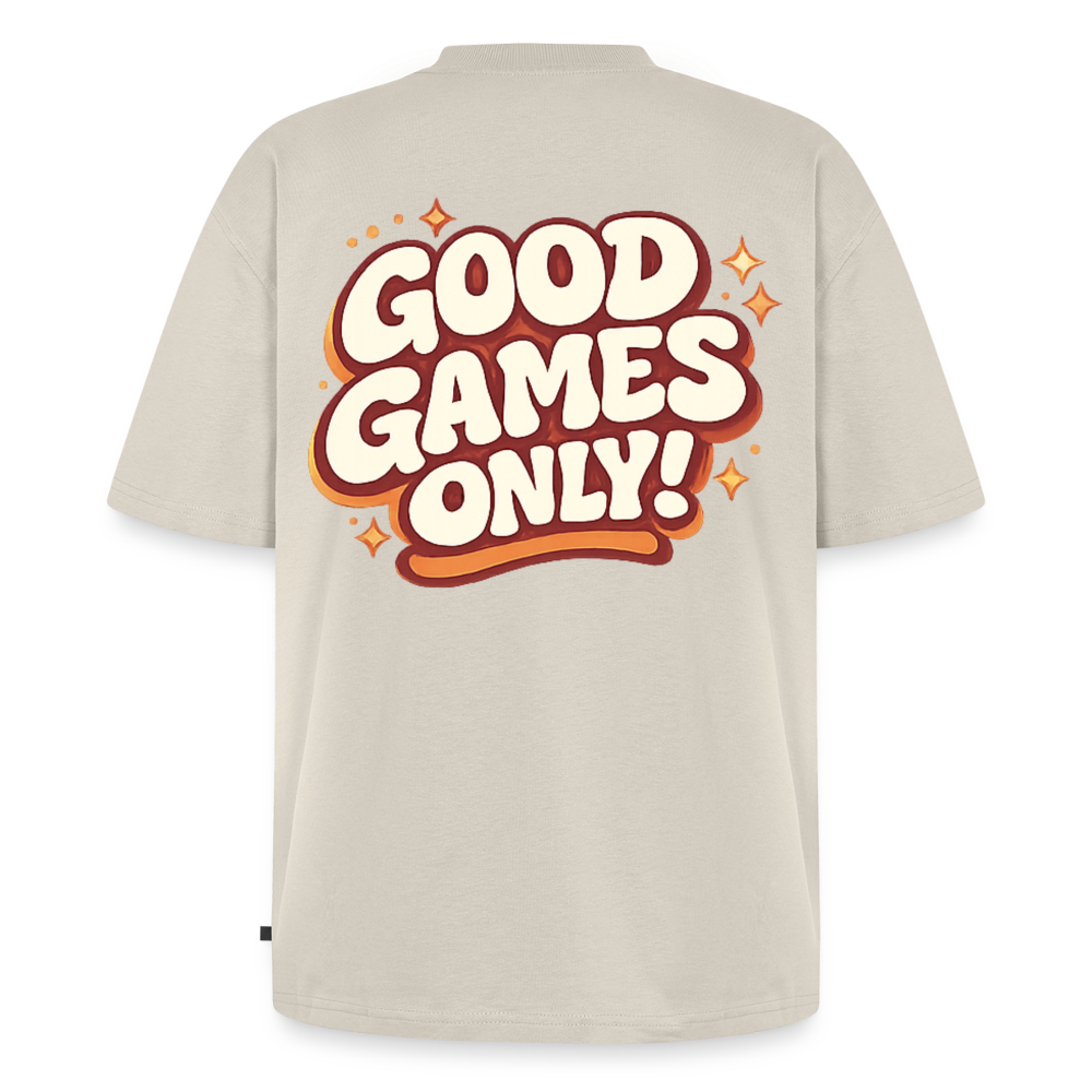Good Games Only, Oversized unisex T-Shirt aus Bio-Baumwolle - Beige
