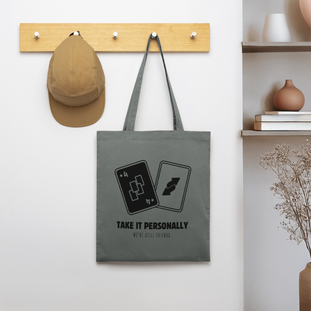 Draw Four – We’re Still Friends, Stoffbeutel aus Bio-Baumwolle - anthracite