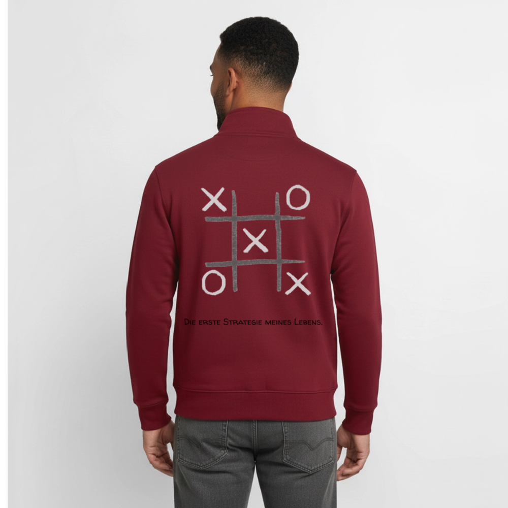 Erste Strategie, unisex Sweatshirt-Jacke aus Bio-Baumwollgemisch - burgundy