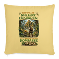 Nur kurz erkunden - Sofakissen mit Füllung 44 x 44 cm - Hellgelb