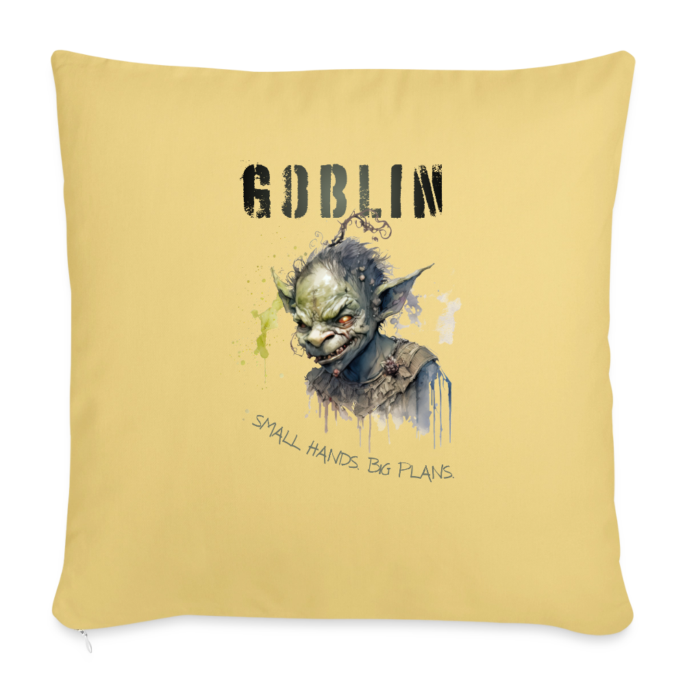 Goblin – Small Hands. Big Plans. - Sofakissen mit Füllung 44 x 44 cm - Hellgelb