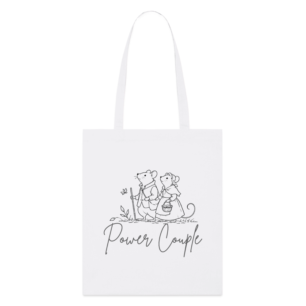 Power Couple, Stoffbeutel aus Bio-Baumwolle - white