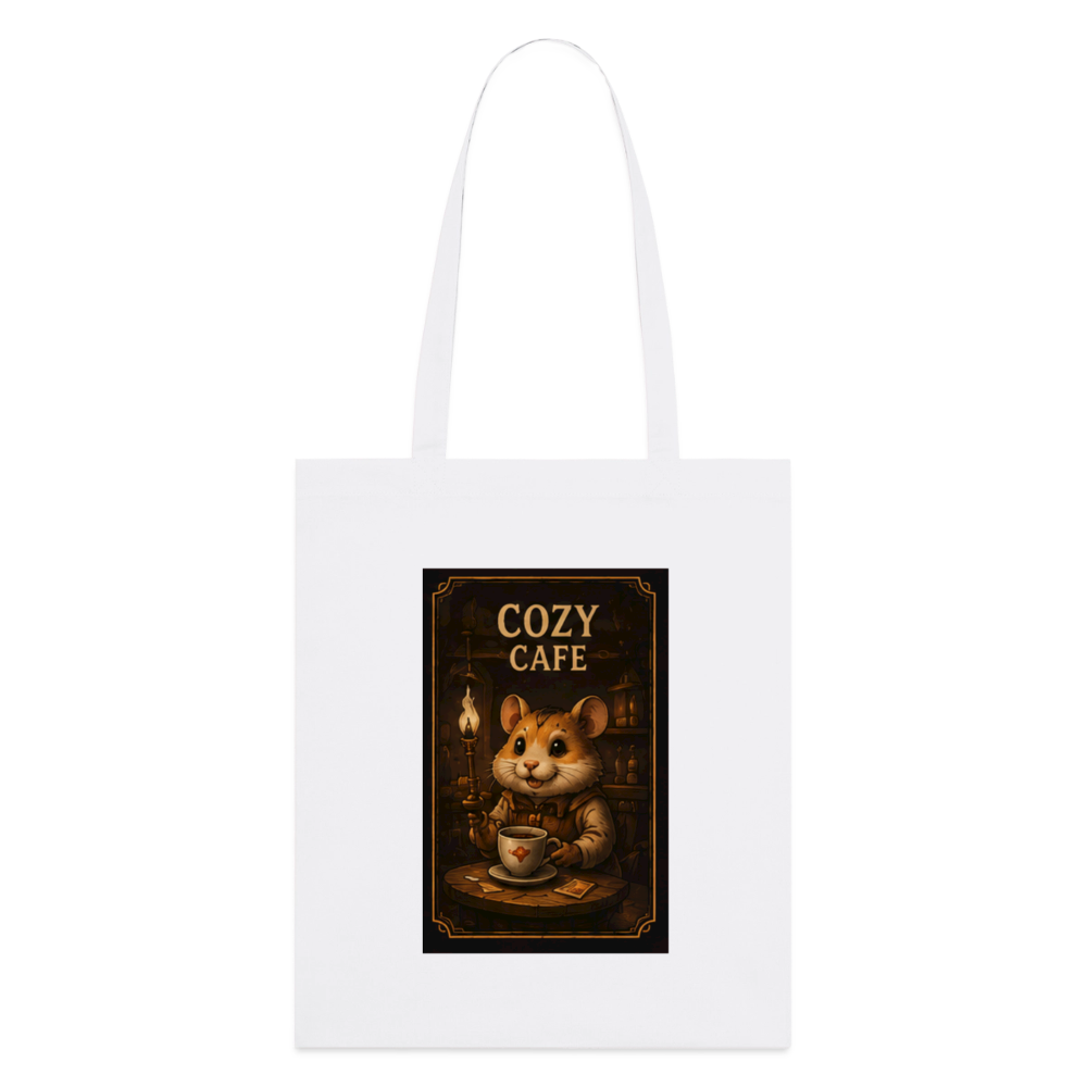 Cozy Café, Stoffbeutel aus Bio-Baumwolle - Weiß