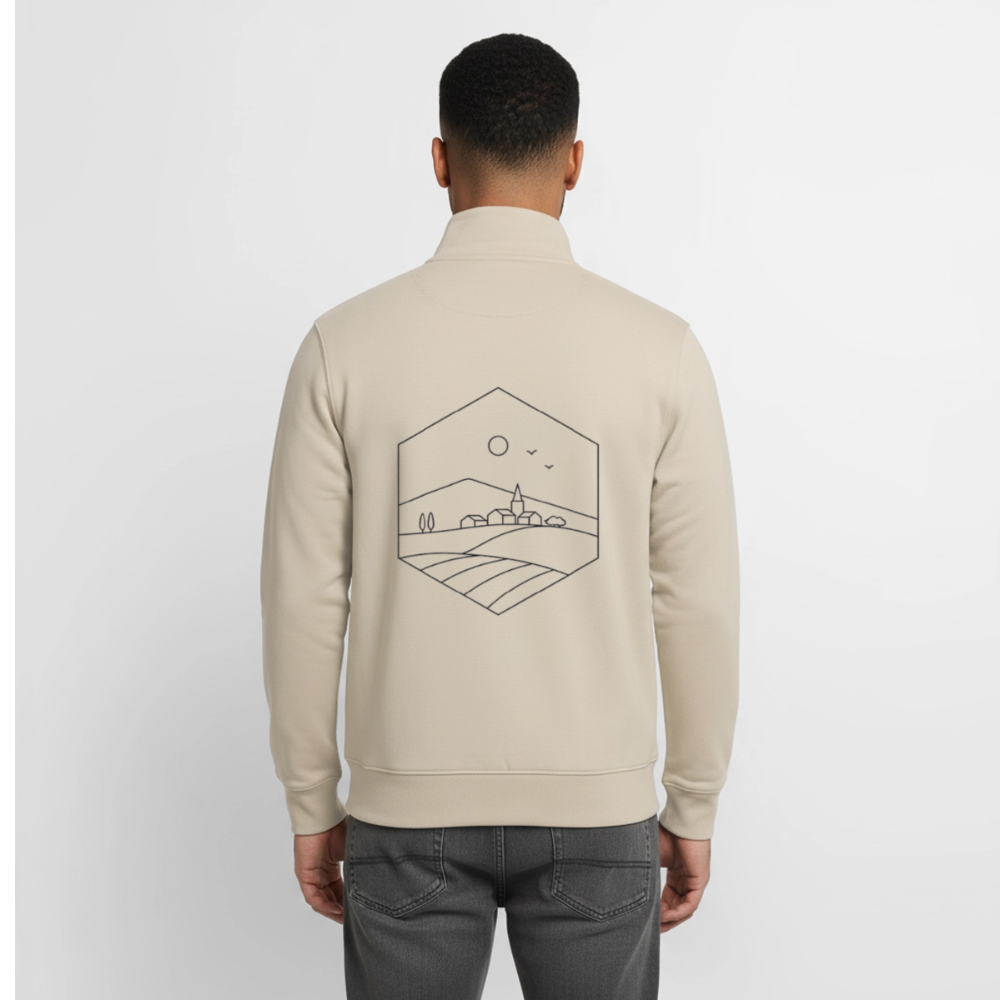 Settle & Build, unisex Sweatshirt-Jacke aus Bio-Baumwollgemisch - desert dust
