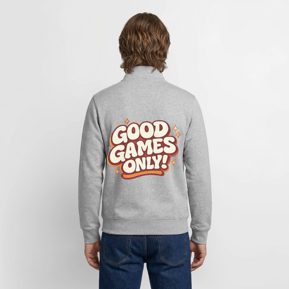Good Games Only - unisex Sweatshirt-Jacke aus Bio-Baumwollgemisch - Grau meliert