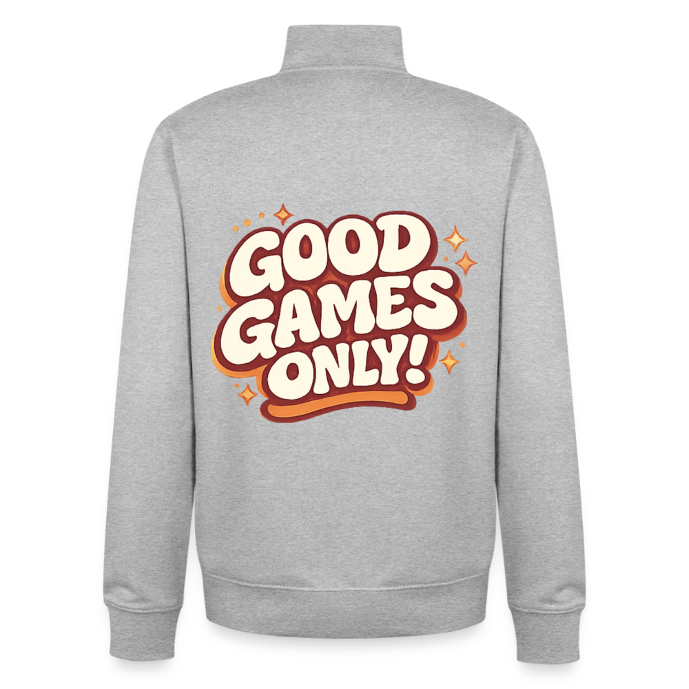 Good Games Only - unisex Sweatshirt-Jacke aus Bio-Baumwollgemisch - Grau meliert