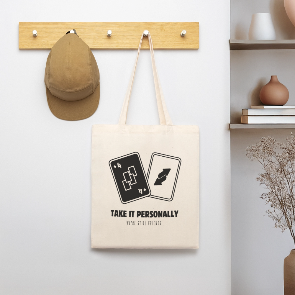 Draw Four – We’re Still Friends, Stoffbeutel aus Bio-Baumwolle - soft Ecru
