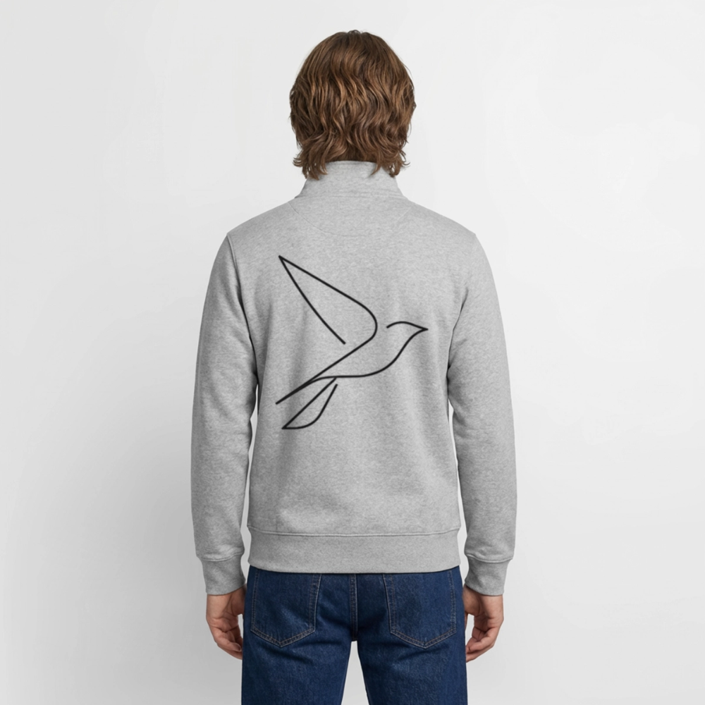 Take Flight, unisex Sweatshirt-Jacke aus Bio-Baumwollgemisch - heather grey