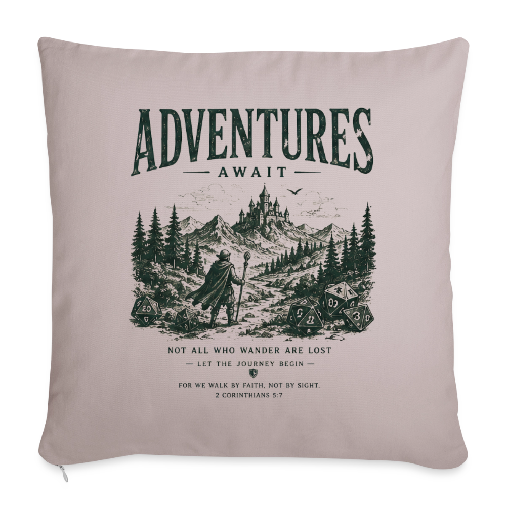 Adventures Await. - Sofakissen mit Füllung 44 x 44 cm - helles Taupe