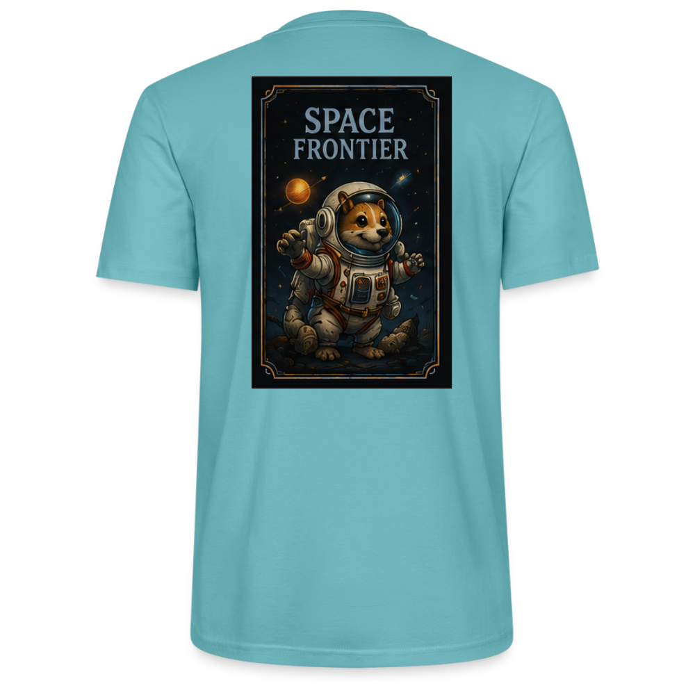 Space Frontier, unisex T-Shirt aus Bio-Baumwolle - Pastelltürkis