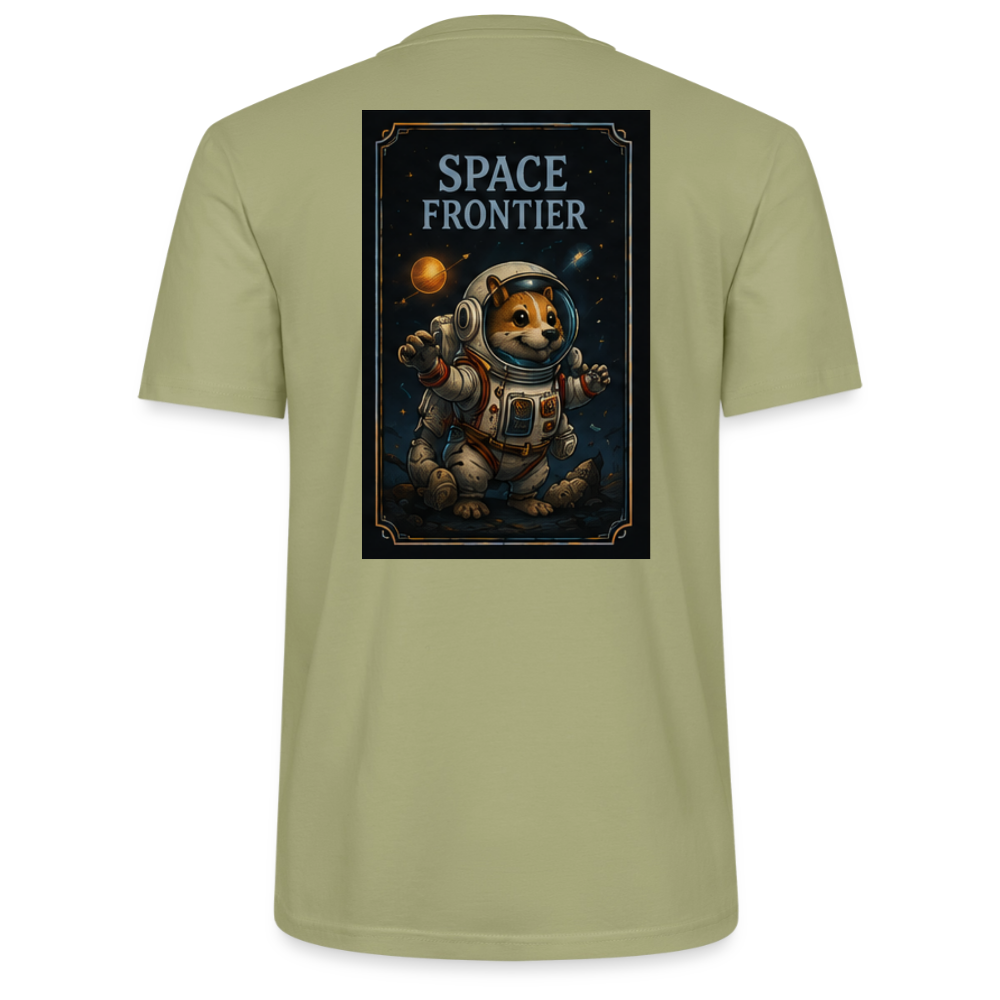 Space Frontier, unisex T-Shirt aus Bio-Baumwolle - Nebelgrün