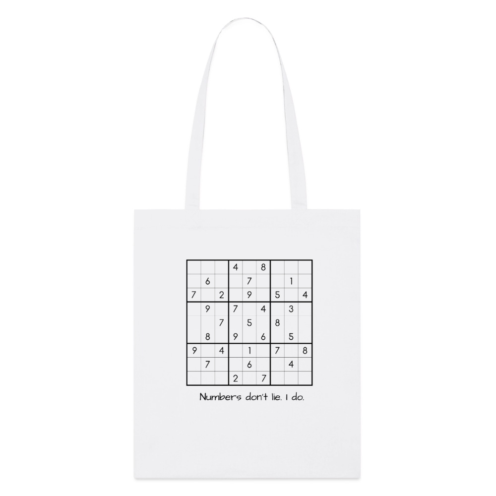 Sudoku Liar, Stoffbeutel aus Bio-Baumwolle - white