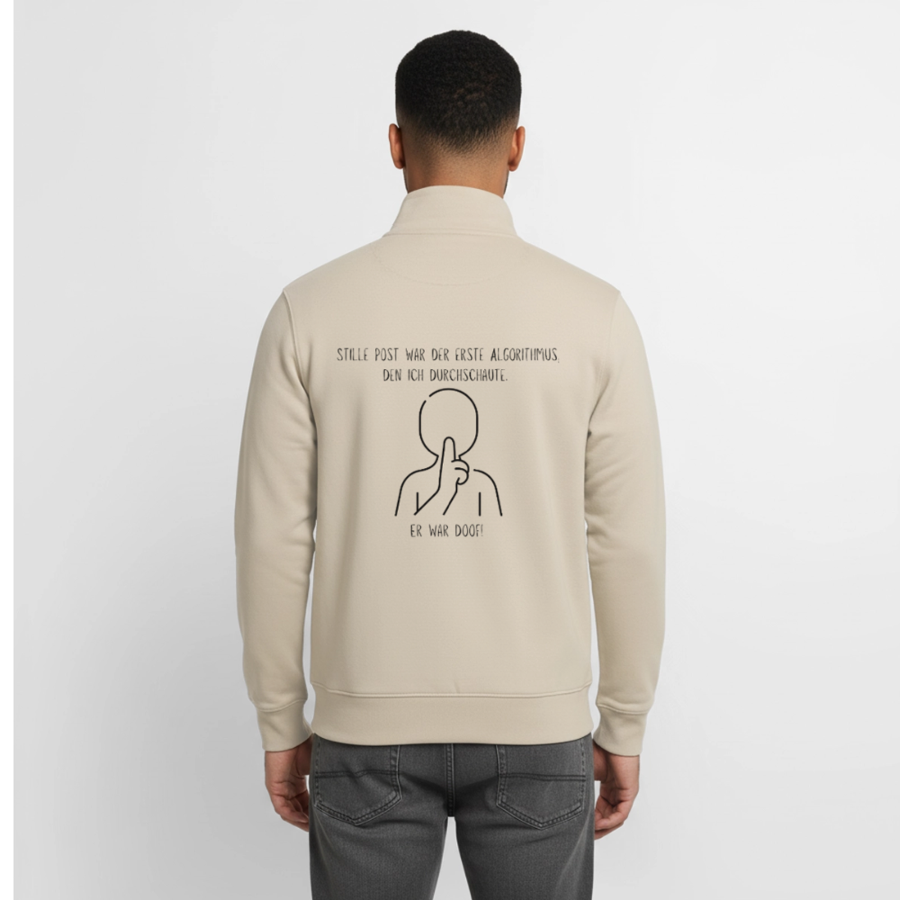 Stille-Post-Algorithmus, unisex Sweatshirt-Jacke aus Bio-Baumwollgemisch - desert dust