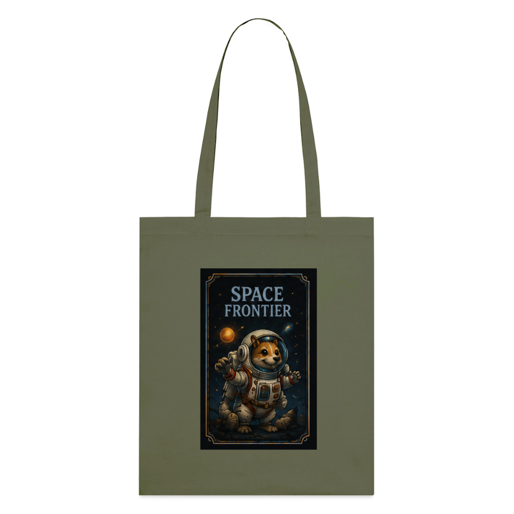 Space Frontier, Stoffbeutel aus Bio-Bauwolle - Khaki