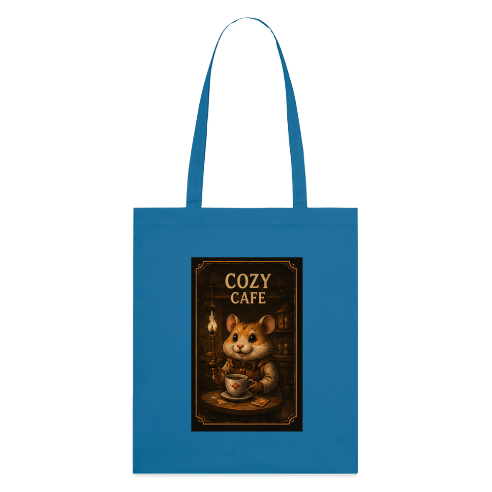 Cozy Café, Stoffbeutel aus Bio-Baumwolle - Königsblau